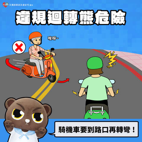 違規迴轉宣導圖